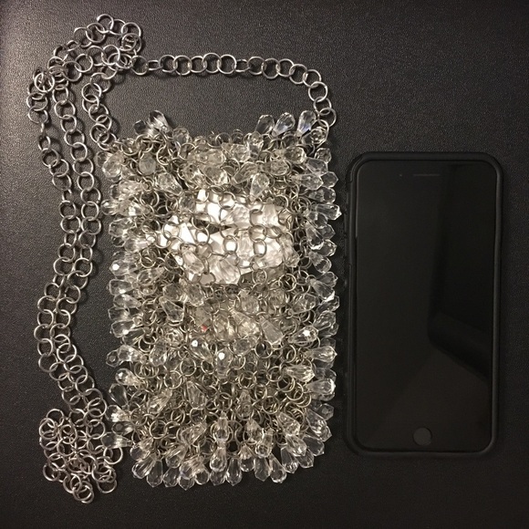 ZARA BNWT Mini Crystal Gemstone Embellished Crossbody Chain Bag - Picture 6 of 10